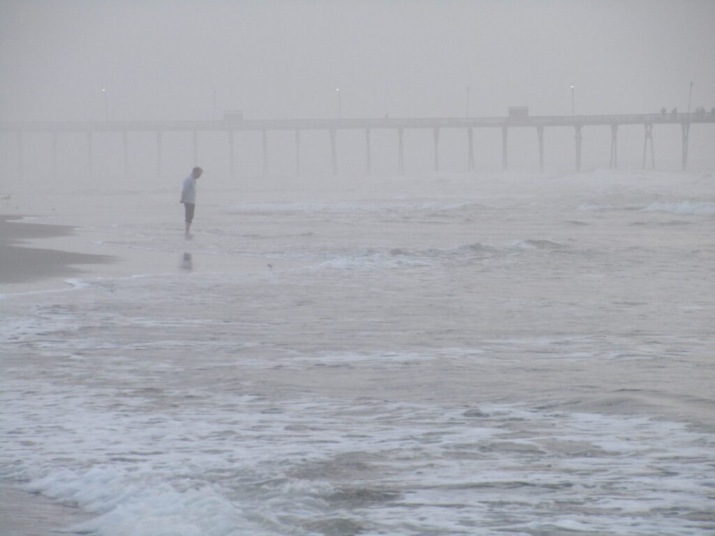 Emerald Isle morning beach - misty