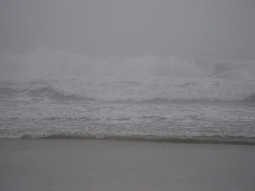 Emerald Isle beach in the morning with mist